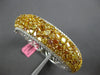 GIA LARGE 17.85CT WHITE & MULTI COLOR DIAMOND 18KT 2 TONE GOLD BANGLE BRACELET