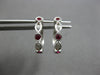 .23CT DIAMOND & AAA RUBY 14K WHITE GOLD 3D INFINITY HUGGIE HOOP HANGING EARRINGS