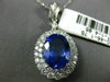 ESTATE EXTRA LARGE 6.60CT DIAMOND & AAA TANZANITE 18K WHITE GOLD 3D OVAL PENDANT