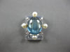 4.83CT DIAMOND & AAA BLUE TOPAZ & SOUTH SEA PEARL 18K WHITE GOLD FLOWER FUN RING