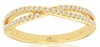 ESTATE .18CT DIAMOND 14KT YELLOW GOLD 3D CRISS CROSS INFINITY CLASSIC LOVE RING