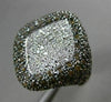 ESTATE LARGE 2.77CT WHITE CHOCOLATE FANCY DIAMOND 14K WHITE GOLD SQUARE FUN RING