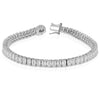 ESTATE LARGE 14.42CT DIAMOND 18K WHITE GOLD EMERALD CUT ETERNITY TENNIS BRACELET