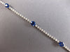 ESTATE 3.18CT DIAMOND & AAA SAPPHIRE 14K WHITE GOLD OVAL & ROUND TENNIS BRACELET