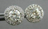 ESTATE 2.14CT DIAMOND 14KT WHITE GOLD 3D HALO FILIGREE CLUSTER EARRINGS #22148