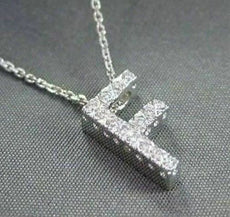 ESTATE .25CT DIAMOND 14KT WHITE GOLD "F" INITIAL PENDANT F/G VS STUNNING! #21904