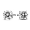 ESTATE .40CT DIAMOND 14KT WHITE GOLD 3D CLASSIC ROUND SOLITAIRE STUD EARRINGS