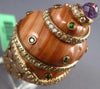 ESTATE MASSIVE 3.49CT DIAMOND AAA AMETHYST & TSAVORITE 18K ROSE GOLD 3D FUN RING