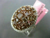 ESTATE LARGE 4.84CT WHITE & PINK DIAMOND 18K TWO TONE GOLD MULTI SHAPE OVAL RING