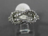 ESTATE WIDE .70CT DIAMOND 14K WHITE GOLD 3D INFINITY LOVE KNOT PROMISE LOVE RING