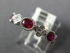 .96CT DIAMOND & AAA RUBY 18KT WHITE GOLD OVAL FLOWER FILIGREE ANNIVERSARY RING
