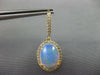 LARGE 8.13CT DIAMOND & AAA OPAL 14KT YELLOW GOLD 3D OVAL HALO HANGING EARRINGS