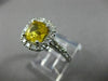 ESTATE 2.50CT ROUND DIAMOND & AAA YELLOW TOPAZ 14KT WHITE GOLD SQUARE HALO RING