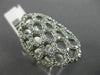 ESTATE LARGE 1.12CT DIAMOND 14KT WHITE GOLD 3D HEXAGON OVAL SPIDER WEB FUN RING