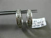 ESTATE .16CT DIAMOND 14KT WHITE GOLD 3D CLASSIC SIX STONE HUGGIE EARRINGS