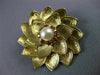 ANTIQUE LARGE .24CT GARNET & PEARL 14KT YELLOW GOLD FLOWER FILIGREE BROOCH 20413