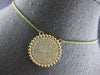 LARGE .84CT DIAMOND 14KT YELLOW GOLD CLASSIC PAVE CIRCULAR BEADED LOVE NECKLACE