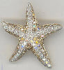 .62CT WHITE & MOCHA DIAMOND 14KT YELLOW GOLD 3D STARFISH LOVE FLOATING PENDANT