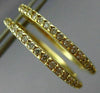 ESTATE .54CT DIAMOND 14KT YELLOW GOLD 3D HOOP HUGGIE HANGING EARRINGS #16814