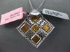 LARGE 1.76CT DIAMOND 18KT WHITE & ROSE GOLD 3D MULTI SQUARE DIAGONAL FUN PENDANT