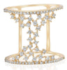 ESTATE WIDE .63CT DIAMOND 14KT YELLOW GOLD 3D CLASSIC CLUSTER FUN LOVE RING