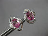 2CT DIAMOND & AAA PINK SAPPHIRE 14K WHITE GOLD OVAL & ROUND FLOWER STUD EARRINGS