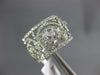 ESTATE WIDE 1.04CT DIAMOND 18KT WHITE GOLD 3D FLOWER OPEN FILIGREE FUN RING
