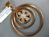 ESTATE LARGE .22CT DIAMOND 18KT ROSE GOLD 3D CIRCLE OF LIFE FLOWER FUN PENDANT