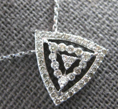 .36CT DIAMOND 14KT WHITE GOLD 3D TRIANGULAR SOLITAIRE BY THE YARD FUN NECKLACE