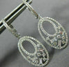 ESTATE .75CT ROUND AND BAGUETTE DIAMOND 14KT WHITE GOLD 3D OVAL HANGING EARRINGS