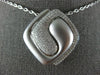ESTATE LARGE .71CT DIAMOND 18K WHITE GOLD MATTE & SHINY SQUARE LOVE KNOT PENDANT