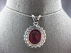 EXTRA LARGE 13.79CT DIAMOND & AAA RUBY 14KT WHITE GOLD 3D CLASSIC PENDANT #27986