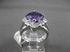 ESTATE LARGE 2.25CTW DIAMOND & AAA EXTRA FACET AMETHYST 14KT WHITE 3D HALO RING