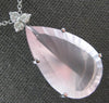 EXTRA LARGE 27.25CT DIAMOND & AAA ROSE QUARTZ 14KT WHITE GOLD 3D CUSHION PENDANT