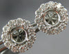 LARGE 1.08CT DIAMOND 18KT WHITE GOLD ROUND FLOWER HALO SEMI MOUNT STUD EARRINGS