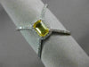 ESTATE LARGE .73CT DIAMOND & AAA YELLOW SAPPHIRE 14K WHITE GOLD 3D HALO FUN RING