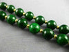 ESTATE LONG AAA GREEN SERPENTINE 14KT YELLOW GOLD 3D BEADED FUN NECKLACE #26463