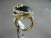 ANTIQUE XL 15.8CT DIAMOND & SMOKY TOPAZ 14KT YELLOW GOLD CIRCULAR SWIRL RING