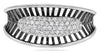ESTATE .32CT DIAMOND 14KT WHITE GOLD MULTI ROW PAVE OVAL CONCAVE SHAPE FUN RING
