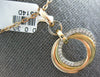 ESTATE .30CT DIAMOND 14KT TRI COLOR GOLD TRINITY CIRCLE OF LIFE FLOATING PENDANT