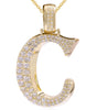 ESTATE EXTRA LARGE 1.50CT DIAMOND 14K YELLOW GOLD C INITIAL FUN FLOATING PENDANT