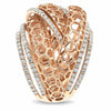 EXTRA LARGE 1.56CT DIAMOND 18KT ROSE GOLD 3D MULTI ROW FILIGREE CRISS CROSS RING