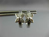 ESTATE .20CT DIAMOND 14KT WHITE GOLD 3D FLOWER BUTTERFLY HUGGIE EARRINGS #629