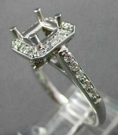 ESTATE WIDE .71CT DIAMOND 14KT WHITE GOLD SEMI MOUNT ENGAGEMENT RING #22027