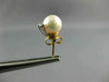 .04CT DIAMOND & AAA SOUTH SEA PEARL 14KT YELLOW GOLD 3D STUD EARRINGS #MILANO43