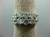 LARGE 3.15CT ROUND DIAMOND 14KT WHITE GOLD 3D BRILLIANT DOUBLE ROW WEDDING RING