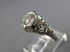 ANTIQUE ART DECO .59CT OLD MINE DIAMOND 18K WHITE GOLD 3D ENGAGEMENT RING #27948