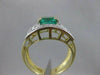 ANTIQUE WIDE 1.25CTW OLD MINE CUT DIAMOND EMERALD 14K GOLD BAND RING 12MM #2008