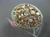 ESTATE LARGE 4.61CT WHITE & PINK DIAMOND 18K ROSE GOLD 3D HALO OVAL CLUSTER RING