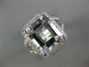 LARGE 6.07CT DIAMOND & AAA AQUAMARINE 14K WHITE GOLD EMERALD CUT ENGAGEMENT RING